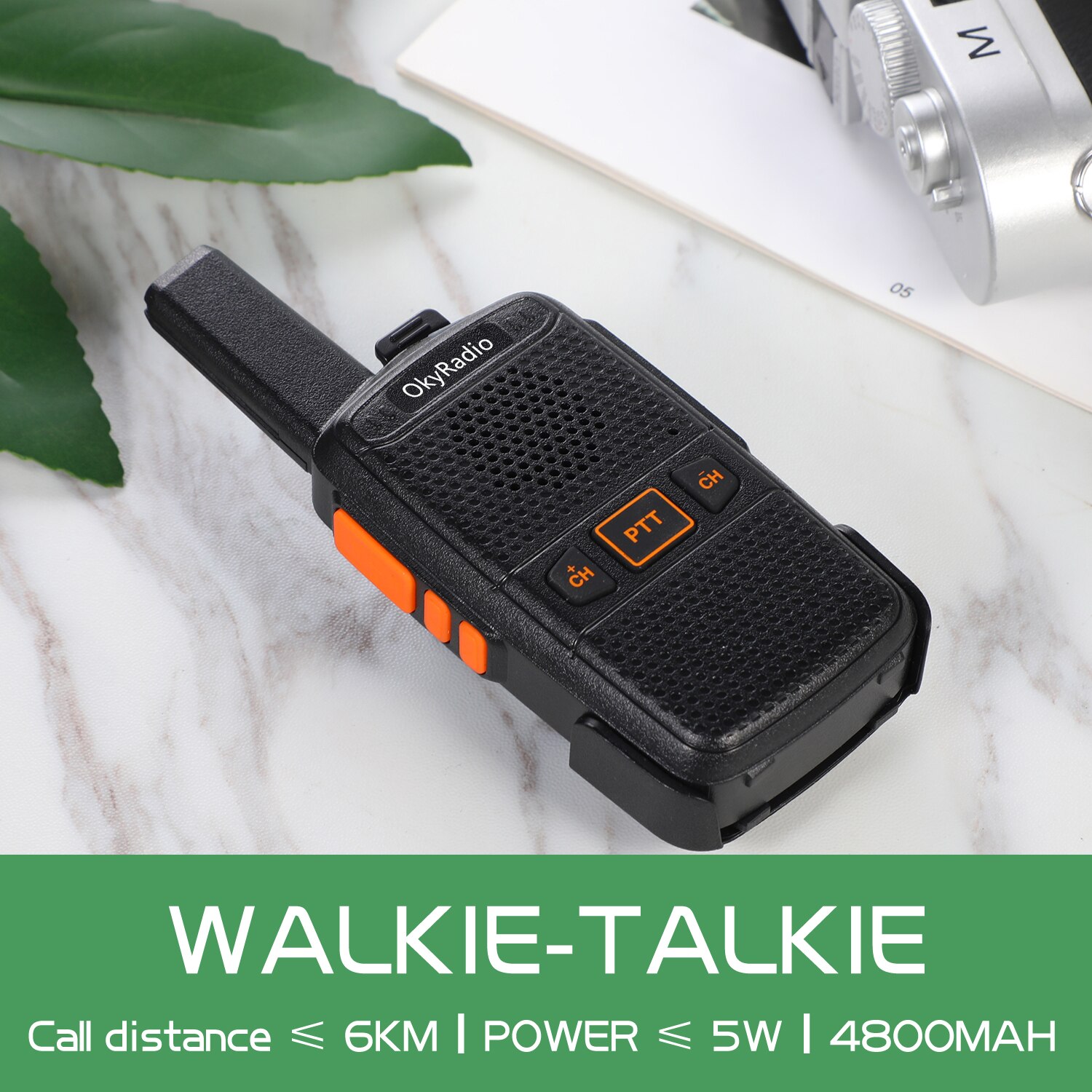 Walkie Talkie Set Draagbare Rdio Station 5W Amateur Twee Manier Ontvanger Zender Transceiver 4800Mah Usb Chargr