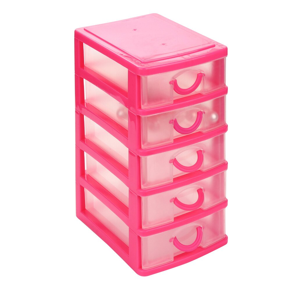 Durable Plastic Mini Desktop Drawer Sundries Case Small Objects Jewelry Newest Makeup Organizer Storage Container: RD XL