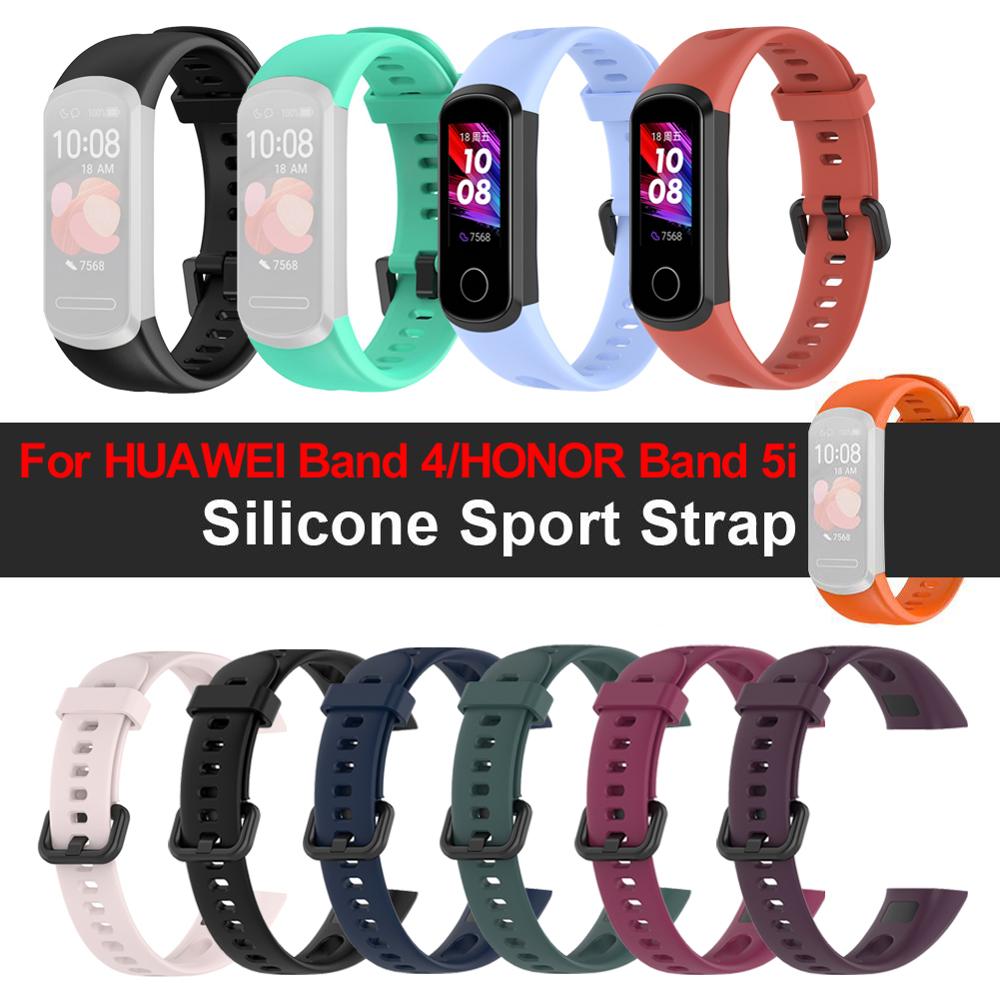 Bracelet de rechange à boucle en Silicone souple, accessoires pour montre connectée HUAWEI Band 4 Honor 5i