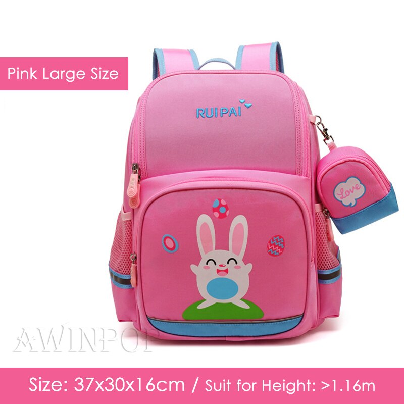 Cartoon Dinosaur School Backpacks Large Capacity School Bags for Boys Girl Primary School Student Book Bag Kids Mochila Infantil: Pink-large size