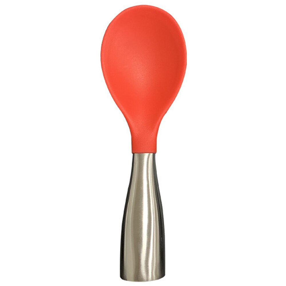 Cuchara de silicona para arroz, olla antiadherente para cocinar arroz, de acero inoxidable, alta temperatura: Red