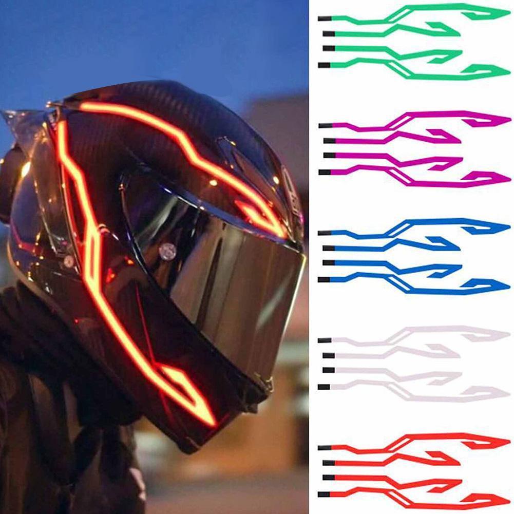 Motorhelm Lichtgevende Strip 3 Modi 4 In 1 Waterdichte Led Licht Lichtgevende Helm Sticker Motorcycle Fietshelm Decoraties