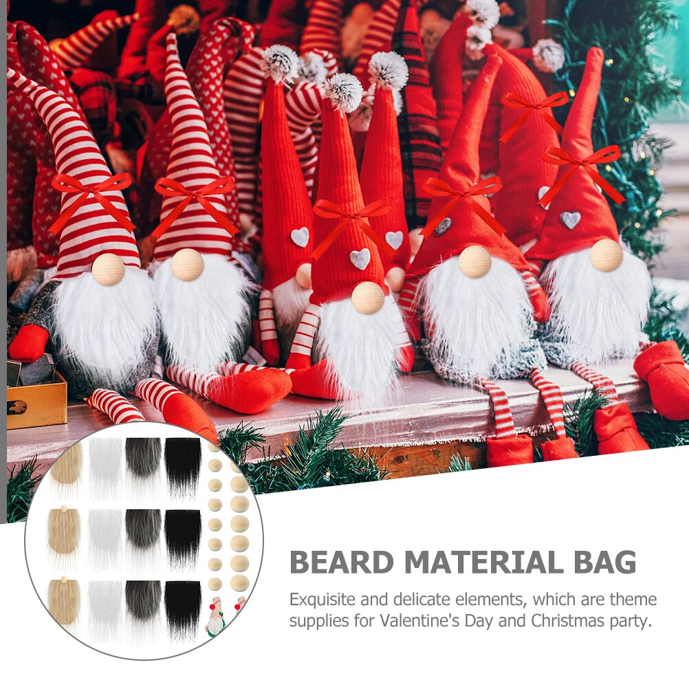 Barbe en fausse fourrure pré-découpée pour gnomes, 1 ensemble de bricolage avec matériel artisanal
