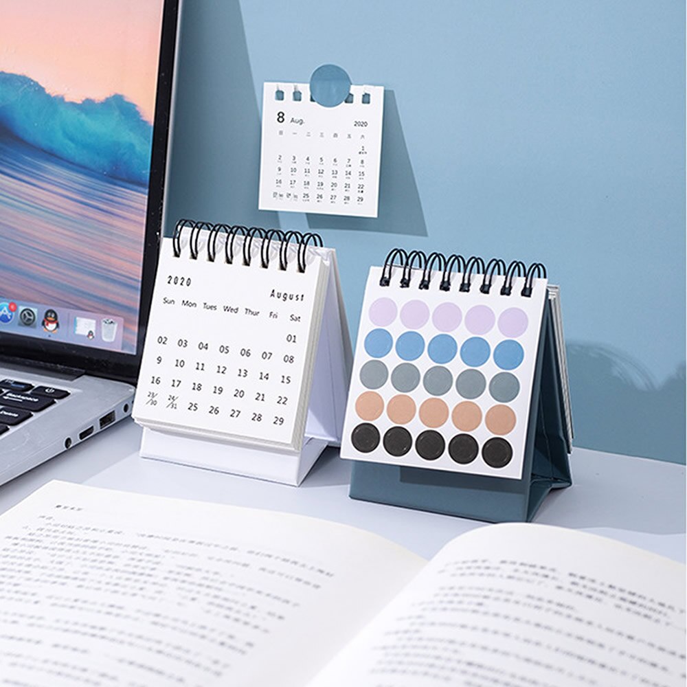 Desktop Calendar, Stand Up Year Calendar Daily Scheduler Monthly Folding Flip Calendar For Office School Home