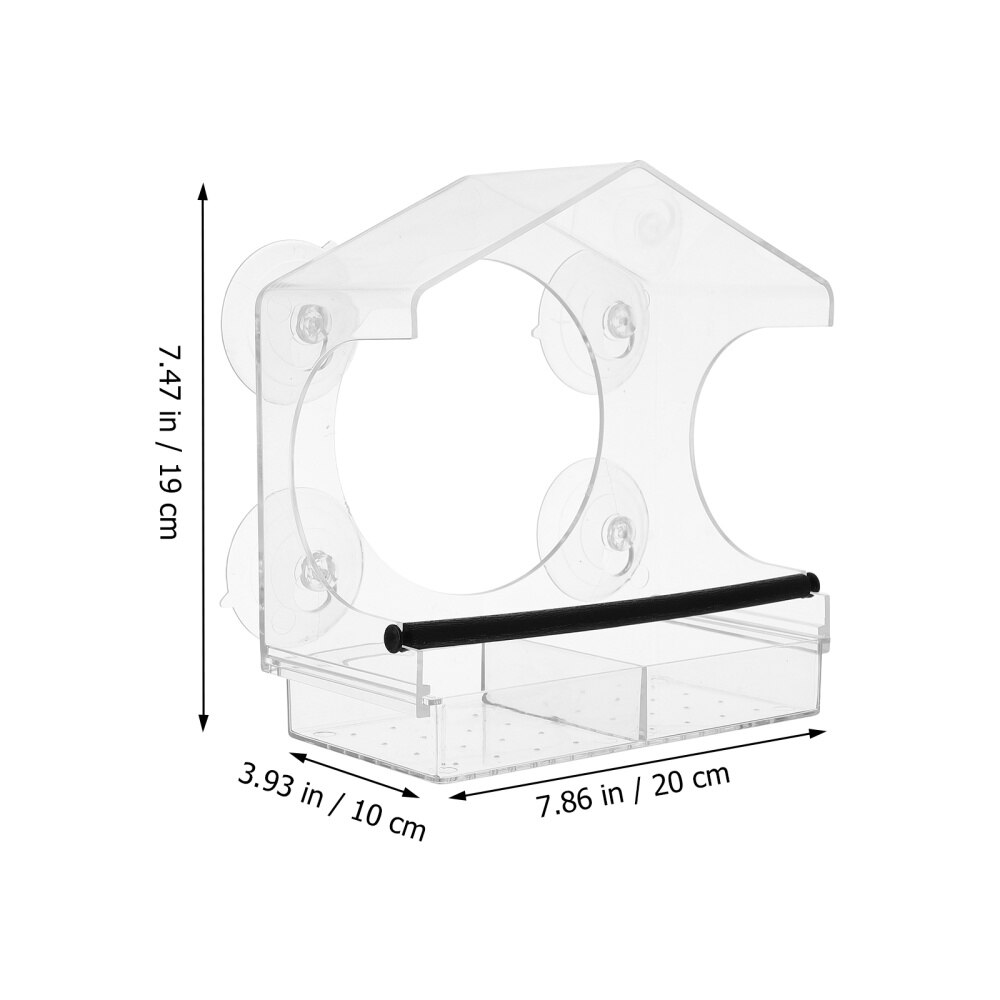 Acrylic Bird Feeder Wall-mounted Transparent Window Bird Feeder for Balcony