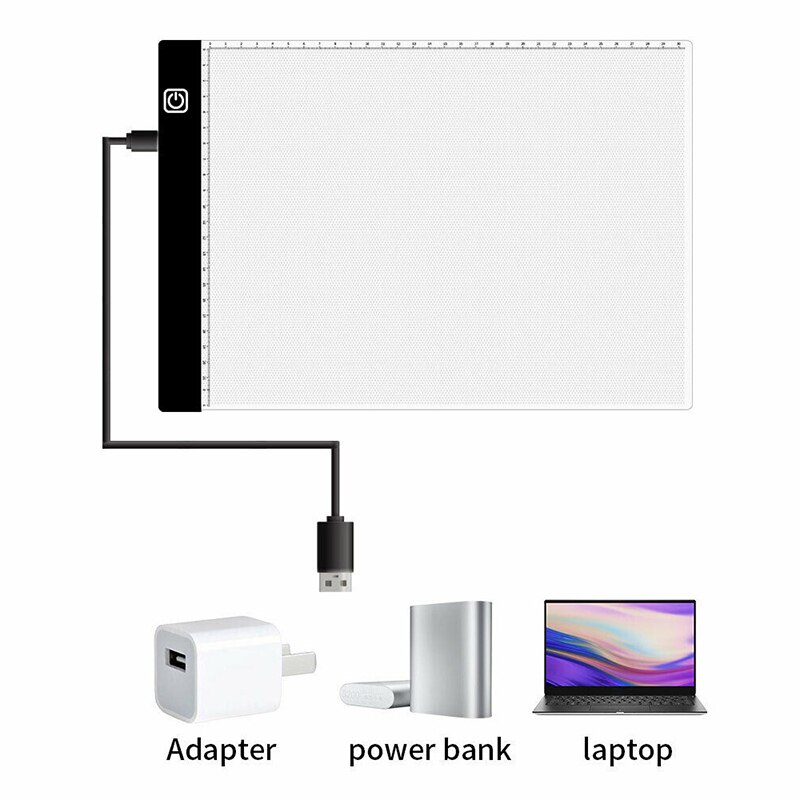 A3/A4 LED Light Box Pad Tracing Drawing Board USB Powered Ultra-thin Painting Pad Animation Tablet Copy Lightbox With Scale