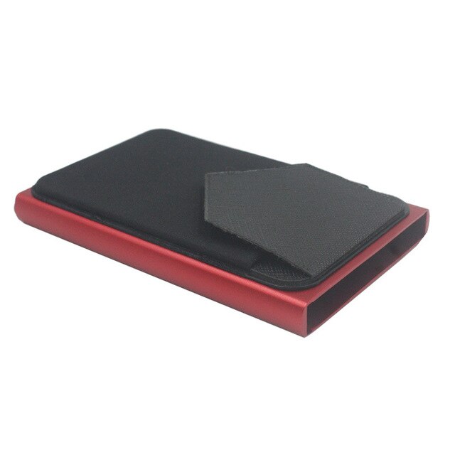 Slim Alumínio Pop-Out RFID Card Holder, Elastic Back Pouch, ID Credit Card Holder, Blocking Protect, Travel Wallet: Luz amarela