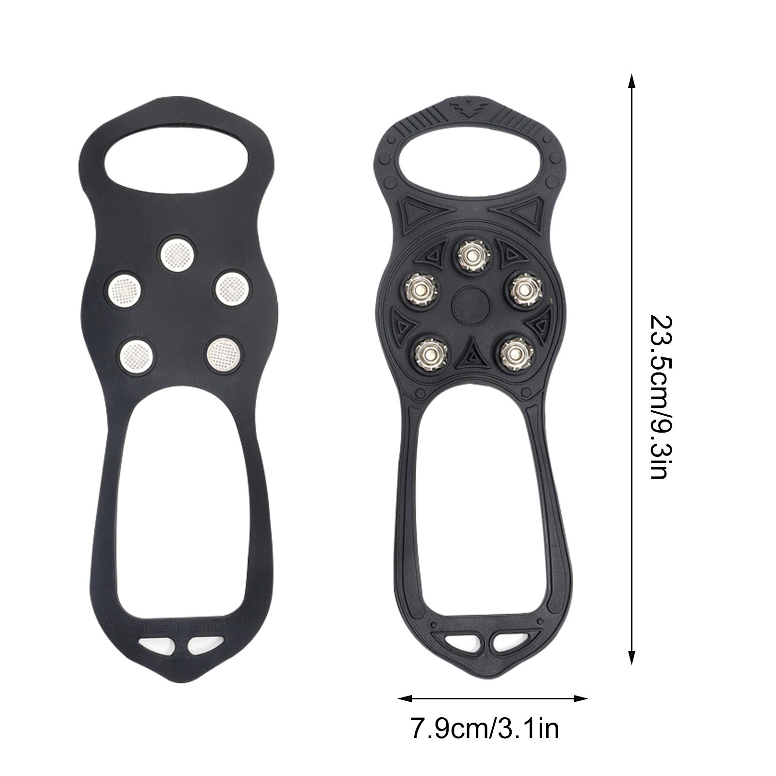 Chaussures d'hiver antidérapantes à 5 clous avec lanières métalliques, idéales pour la neige: Default Title