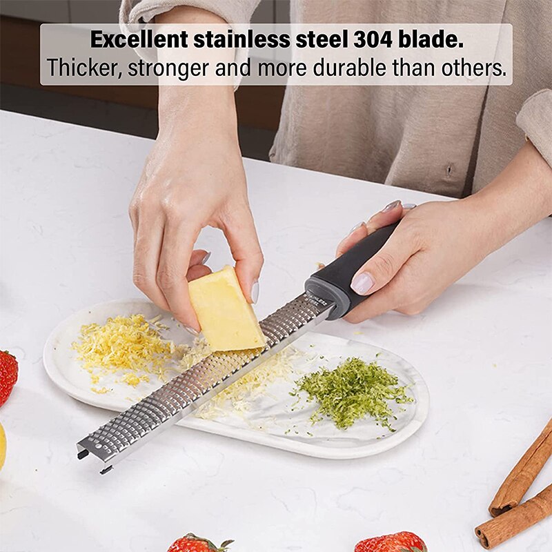 Stainless Steel Lemon Zester Fruit Peeler Cheese Zester Sharp Vegetable Cheese Shavings Planer for Parmesan Cheese Ginger Nutmeg