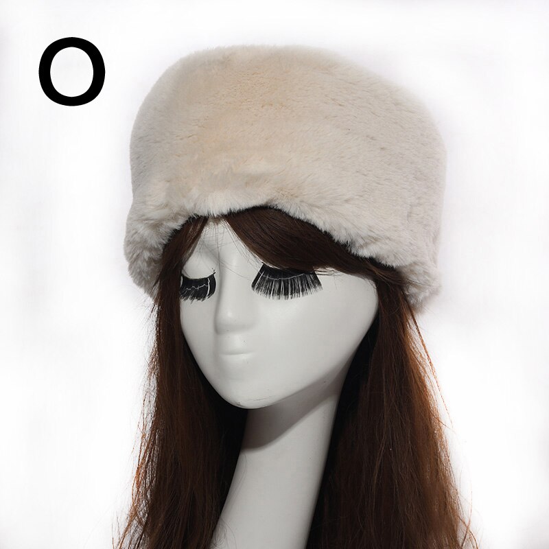 Vrouwen Hoeden Lady Russische Dikke Pluizige Imitatie Vossenbont Hoed Hoofdband Winter Earwarmer Ski Hoed Vrouwelijke Hoeden Voor Herfst Winter: O