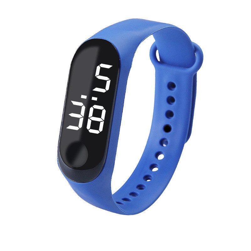 50M smart watch Waterproof Child Watch LED Sport Digital Watch Children Wristwatch Touch Screen Silicone Strap Watch for Kids: M3-model-Blue