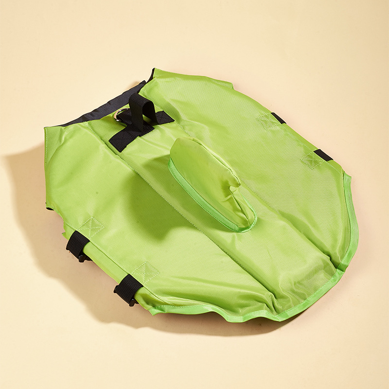 Dog Life Jacket Shark Fin Puppy Life Jacket Adjustable Dog Swimming Safety Jacket with Handle Dog Surfing Vest: S / green