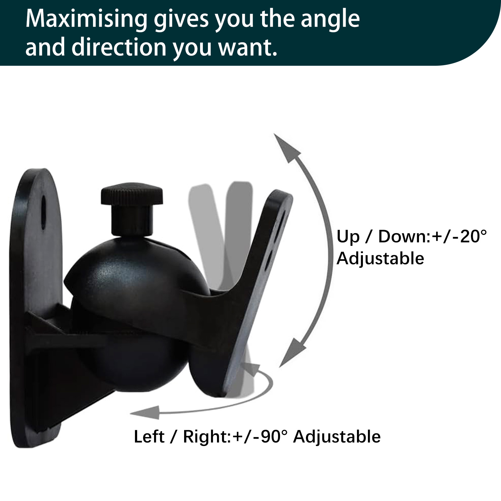 Soporte de montaje en pared para altavoz, 2 piezas, sonido mejorado, ahorro de espacio, altavoz pequeño resistente y duradero, accesorio montado en la pared, soportes de Audio