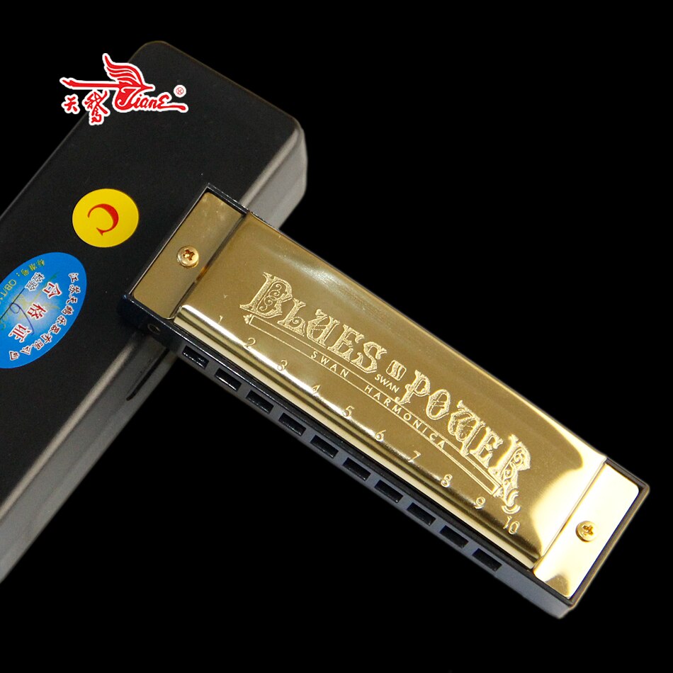 Diatonisk blues munnspill  / 10 hulls munnspill med 20 toner messing reed blues harmonikon / c nøkkel munnorgan