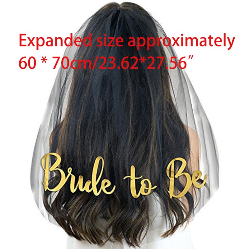 Bachelorette Party funkeln Gold Druck Braut Zu Werden Schleier Braut Dusche Liefert Engagement Hochzeit Dekoration Henne Nacht Zubehör