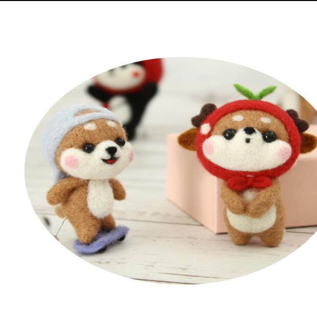 Dog and Dog Animals Wool Felt wool needlepoint kit wool felt needle felting decoration craft needlecraft