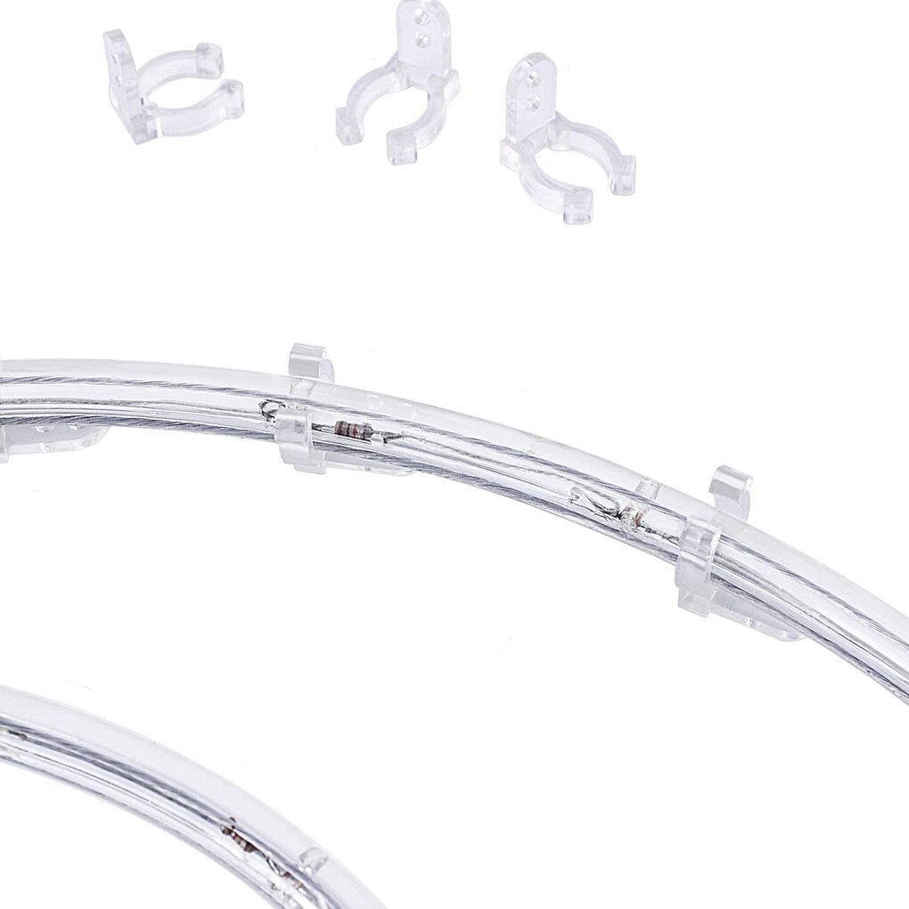 40 stk led strip lys clips rund gennemsigtig plast kabel spænde strip lampe slange stik