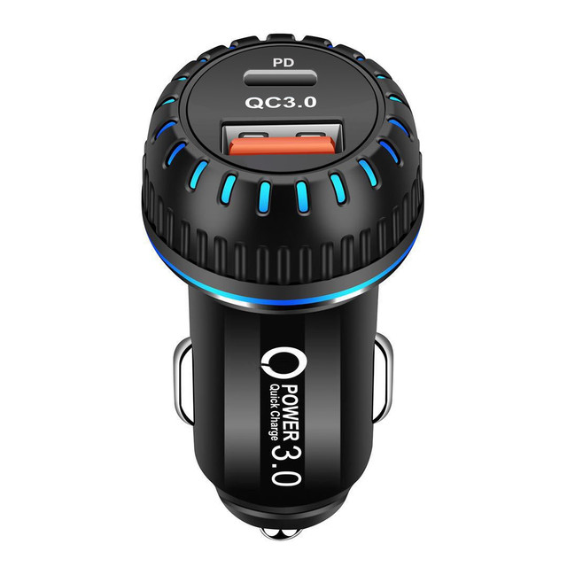 3.1a 30w c-autoladegerät 3.0 schnellladefunktion für iphone 13, 12 pro max, xiaomi und xiaomi (pd-usb-adapter): Schwarz