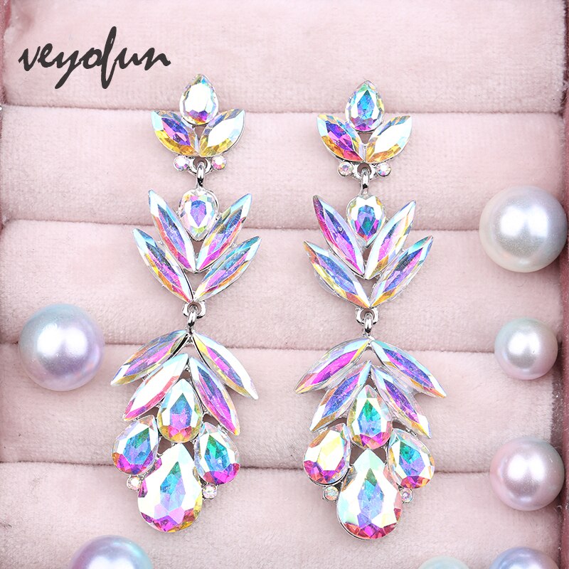 Veyofun Geometrische Crystal Oorbellen Hyperbole Bridal Dangle Oorbellen Mode-sieraden Voor Vrouwen