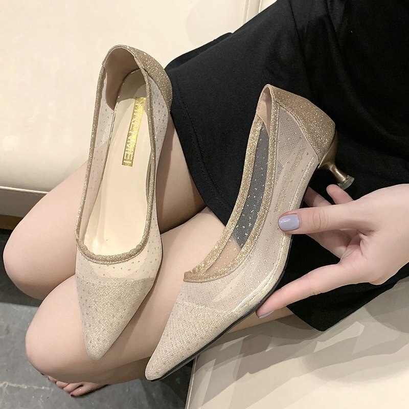 femmes talons hauts paillettes talons clairs pompes dame bling mariage mariée Transparent femmes sandales noir chaussures épais