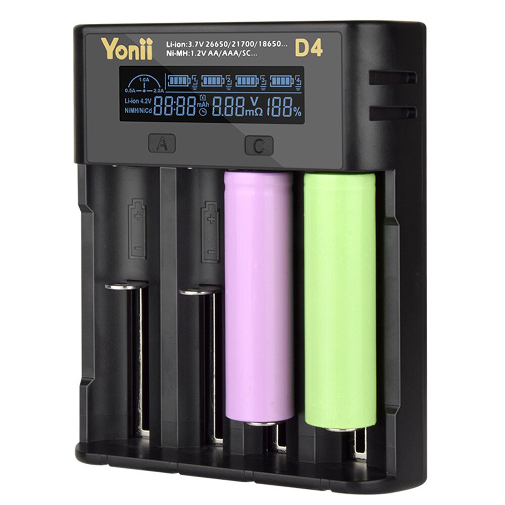 Yonii battery charger for 18650 14500 3.7v lithium rechargeable battery LCD charger for lithium battery for ni-mh ni-cd 1.2v ba
