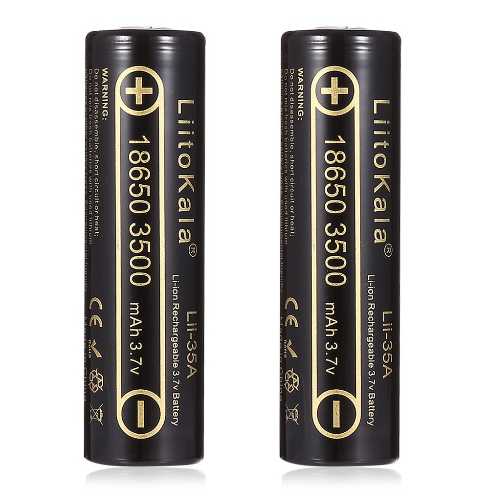 LiitoKala – batterie Lithium-ion Rechargeable, Lii-35A, 18650, 3500mAh, 3.7V, 10a, forte consommation, pour éclairage clignotant, Original