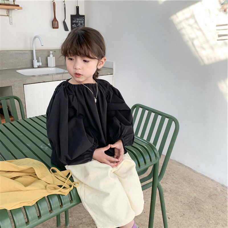 Meisjes Losse Bladerdeeg Mouw Top Capri-Broek Lente En Zomer Kinderkleding