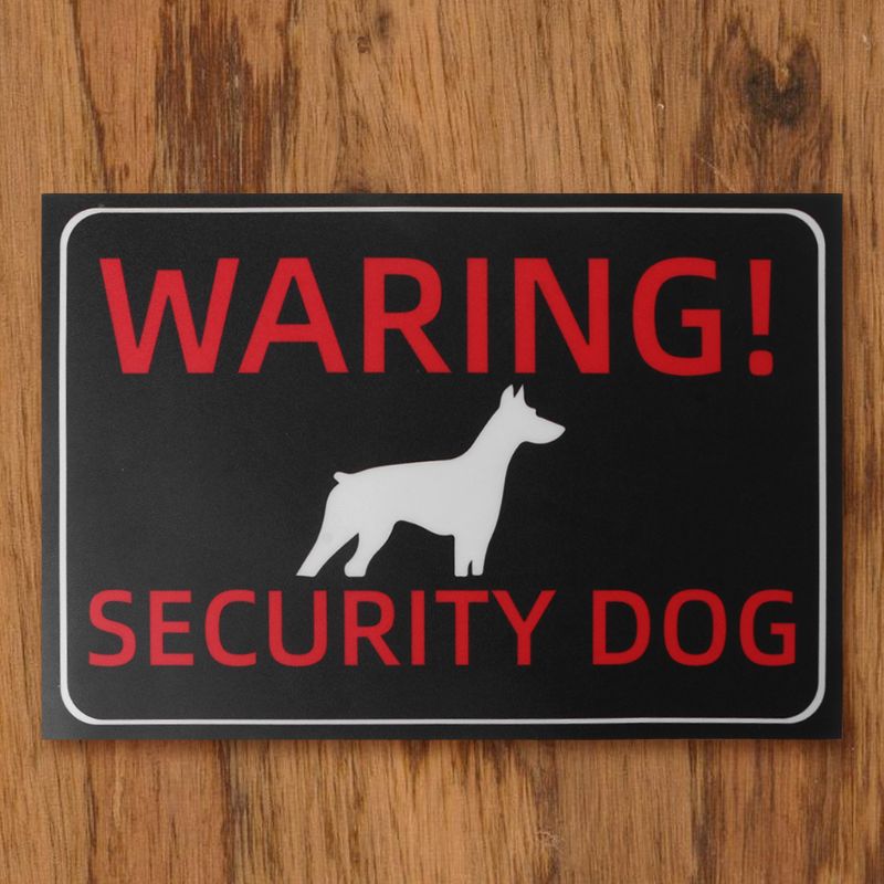 Indoor Outdoor Adhesive Warning Security Dog Beware of Dog Sign Gates Stickers F3MA