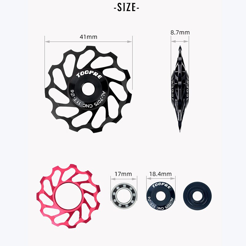 Bicycle Ceramic Guide Pulley Rear Derailleur Aluminum 11T MTB Road Bike Guide Ceramics Bearing Jockey Wheel Bicycle Accessories