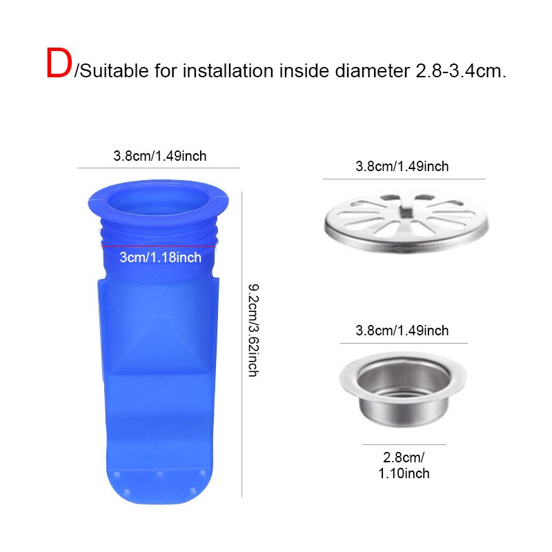 Filtre de reflux Anti-odeur en Silicone pour salle de bains de désodorisation, filtre de refoulement, Anti-odeur, Anti-insecte: D