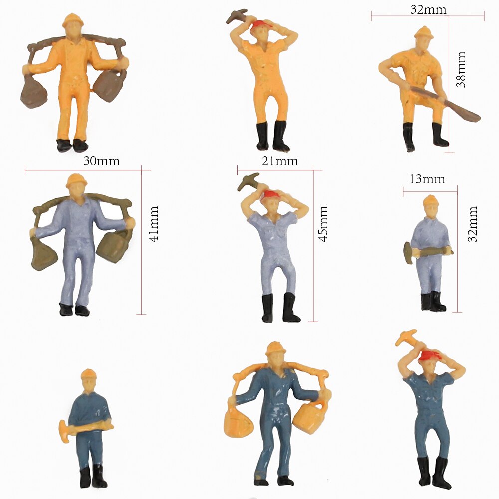 SPORTARC 25 Pack 1:87 Schaal Model Mensen Figuren Model Spoorweg Gemengde Geschilderde Passagiers Mensen Figuren