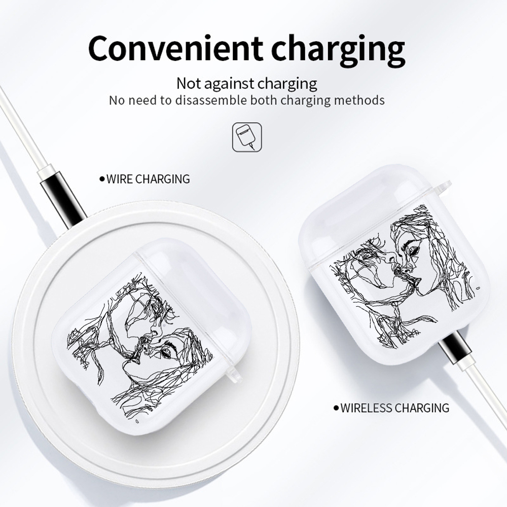 coperchio per Mela Airpods 2 1 3 Custodia per auricolari Coque Protezione morbida Fundas Airpods pro 2nd aria baccelli Coperture Earpods linea bacio Coppia