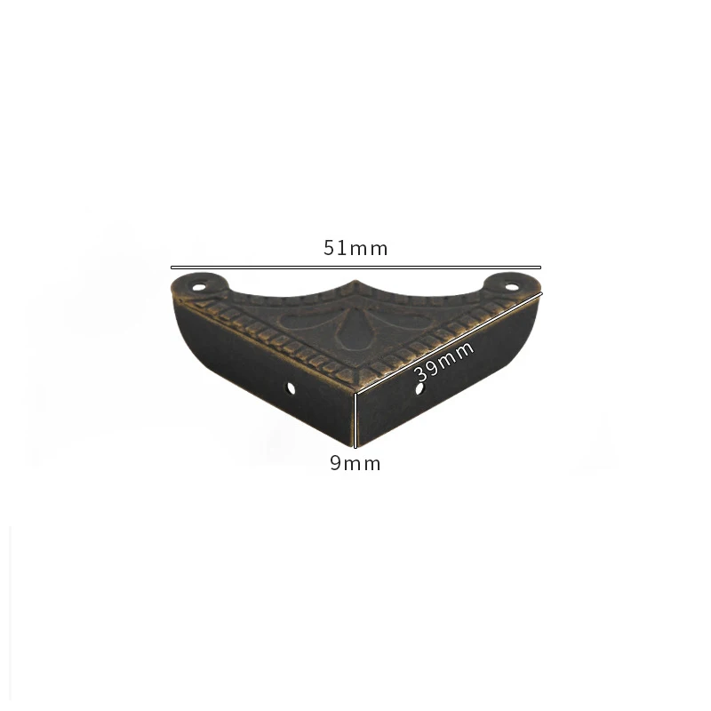 Boîte à bijoux en laiton antique, protecteur d'angle en bois, protection pour la maison, coins décoratifs, couvercle de protection d'angle, , 4 pièces: Black