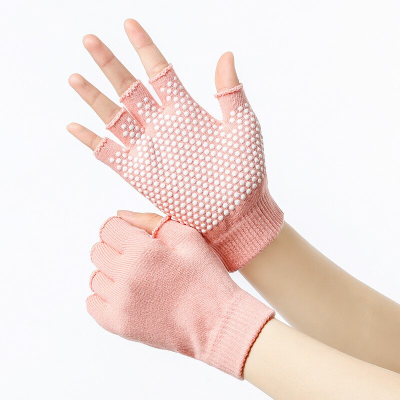 Gants de Yoga antidérapants pour femmes, 1 paire, pour Fitness, gymnastique, Pilates, équilibre, , entraînement, protection des mains, demi-doigt: Orange