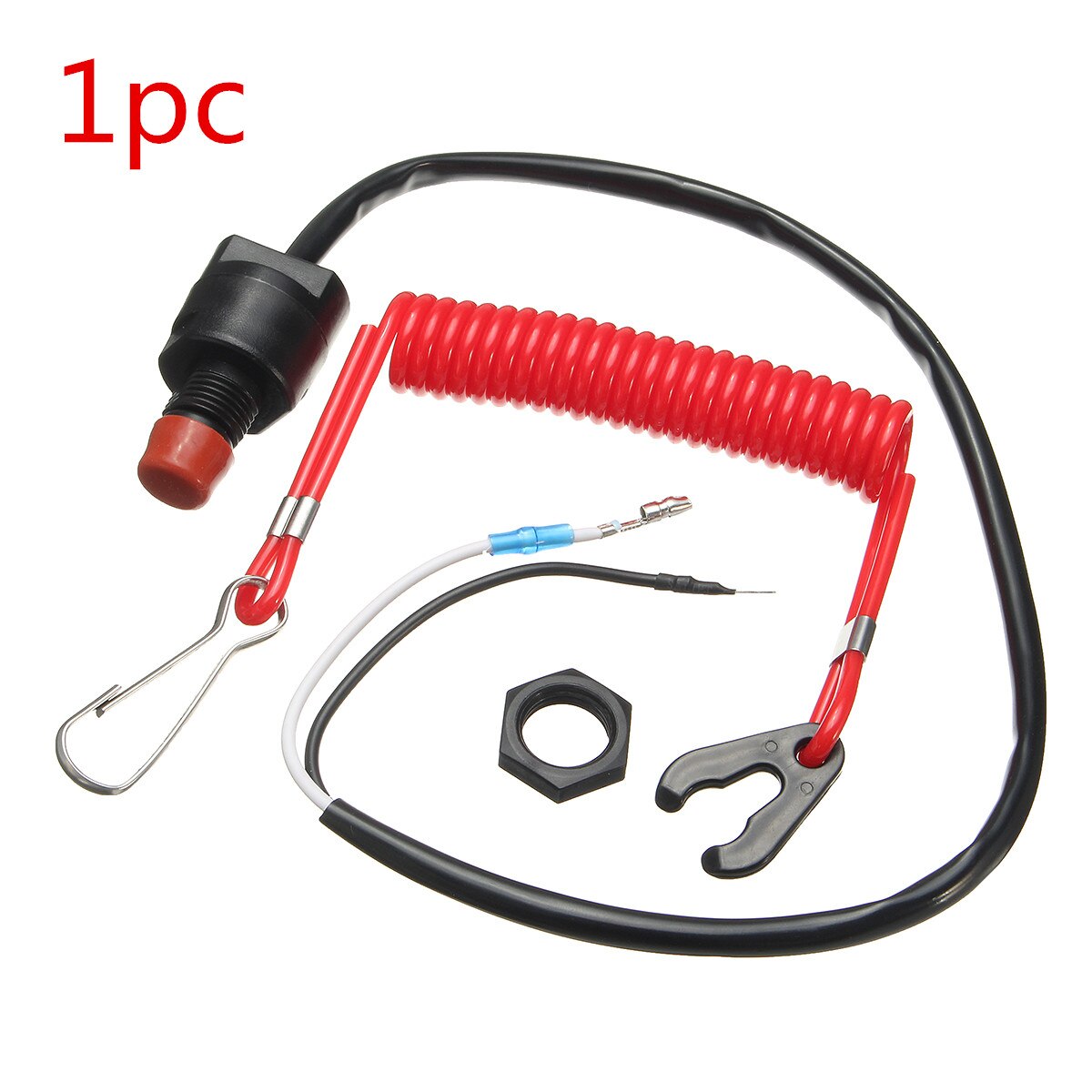Boat Motor Emergency Kill Stop Switch for Yamaha /Tohatsu Outboard Stop Kill Switch Cut off Switches With Safety Tether Lanyard: 1pc