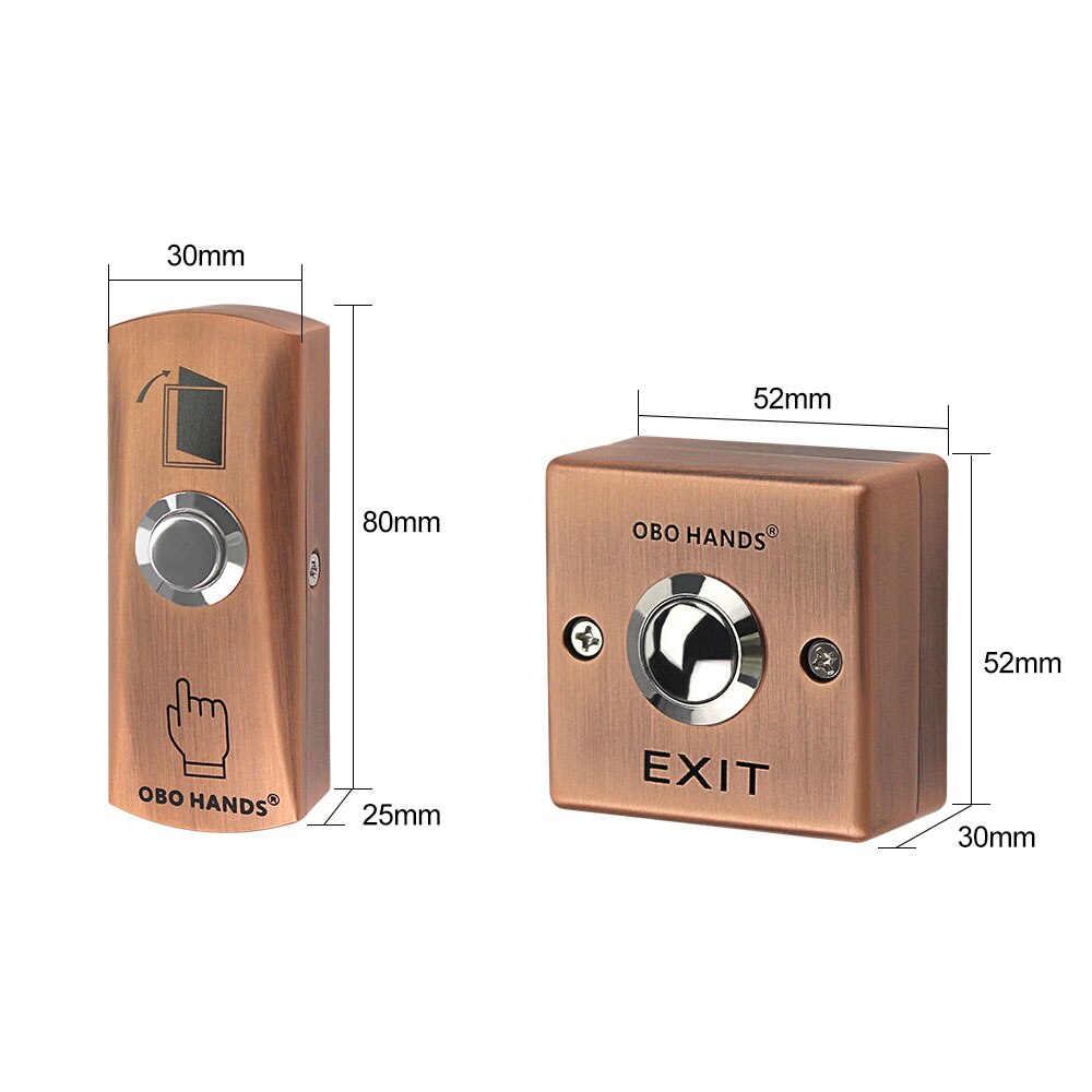 Door Exit Button Metal Push Button Release Switch NO/NC/COM Output Emergency Push Button Waterproof for Access Control System