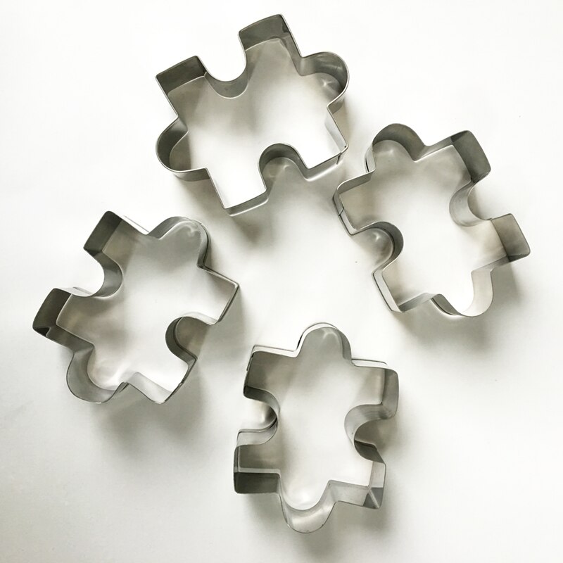 puzzle shape cookie cutter cake decoration fondant cuttters tools cookies stainless steel biscoito moldes para galletas