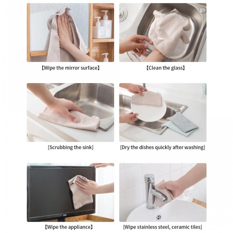 Paño de limpieza de microfibra para el hogar, toalla de cocina, productos de limpieza