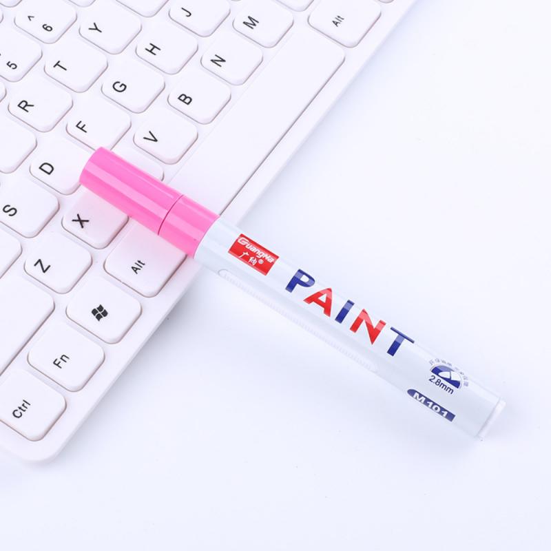 12 farben Farbe Marker Stift Wasserdichte Auto Reifen Reifen Lauffläche CD Metall dauerhaft Farbe Marker Ölige DIY Kunst Marker Kuli: Rosa