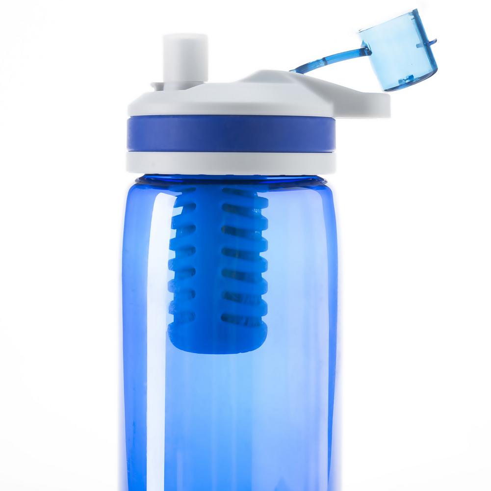 Botella de filtro de agua para acampada y senderismo, taza portátil para exteriores, de emergencia, supervivencia, Purificador Portátil, filtro de agua a prueba de fugas
