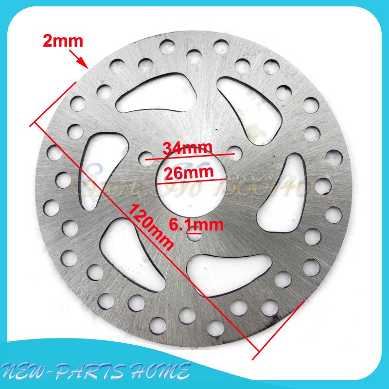 120mm 26mm remschijf rotor 47cc 49cc gas scooter pocket bike mini dirt atv quad