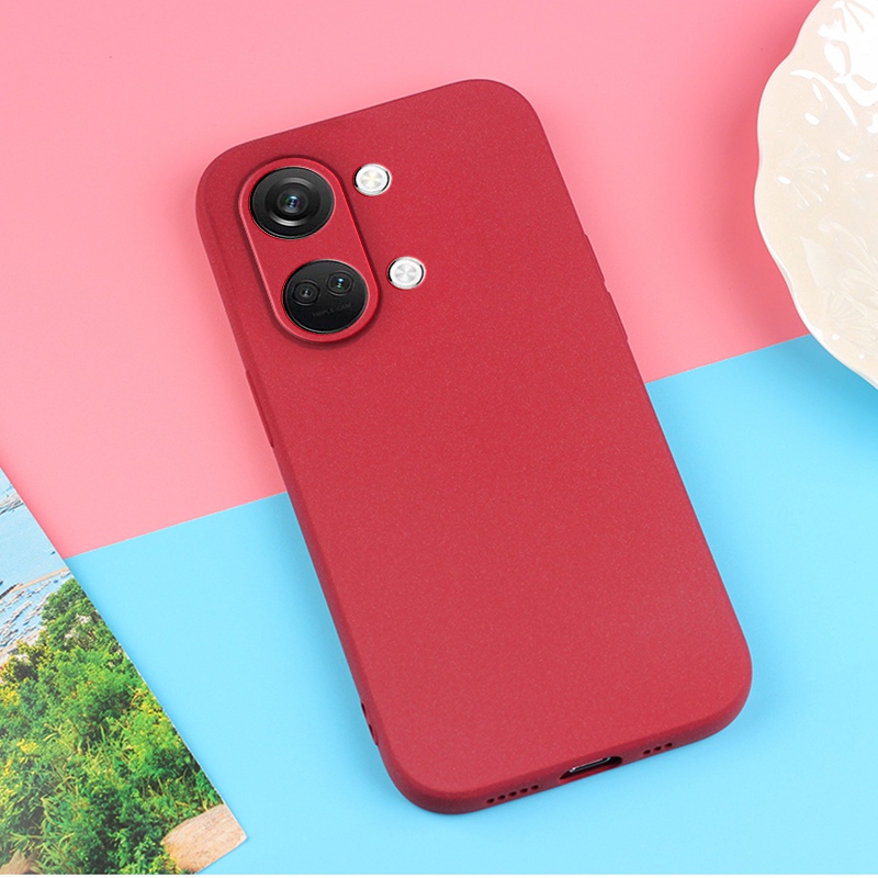 Coque antichoc en silicone souple pour OnePlus Nord 3 2 2T N10 N100 N20 N30, coque de protection complète, Sand 256: ABS / Rouge