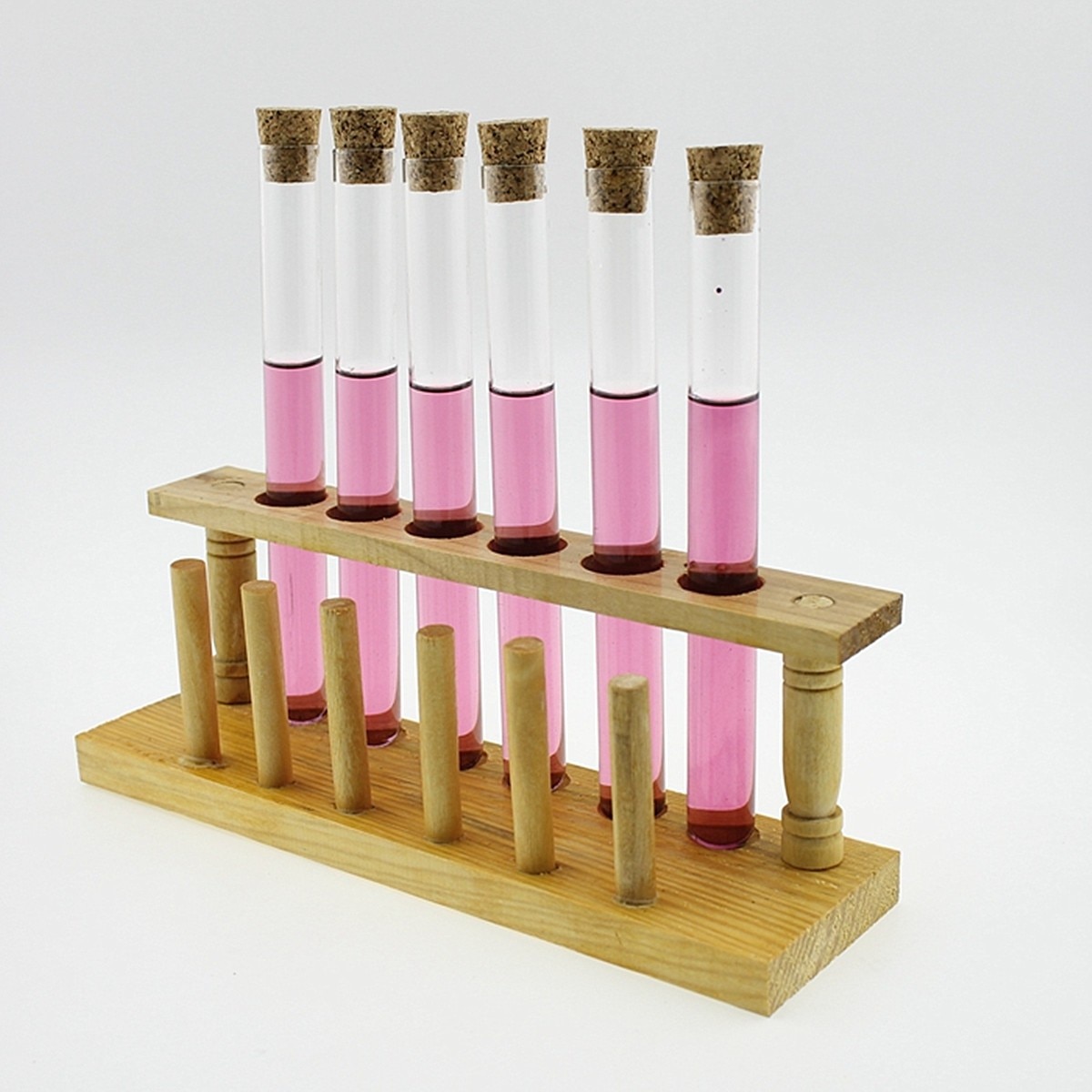 Laboratory Test Tube Rack 6 Holes Testing Tubes Clip Holder Stand Dropper Wood Lab Supplies