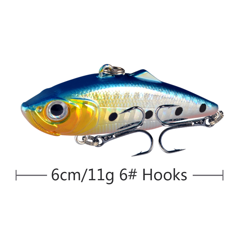 Señuelo de pesca con vibración VIB, 6cm, 11g, fundición larga, Rattlin Iscas, Wobbler Artificial, cebo duro de plástico, aparejos de carpa para nadar, 1 Uds.: Caqui oscuro