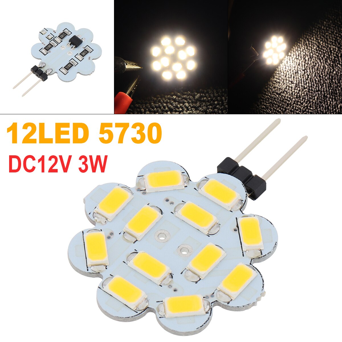 Led Licht Boord G4 Led Lamp 5730 5050 Smd Led Lamp Dc 12V Bi Pin Lamp Led Lamp 3W Warm Led Verlichting Vervangen Halogeen: 5730 3W 
