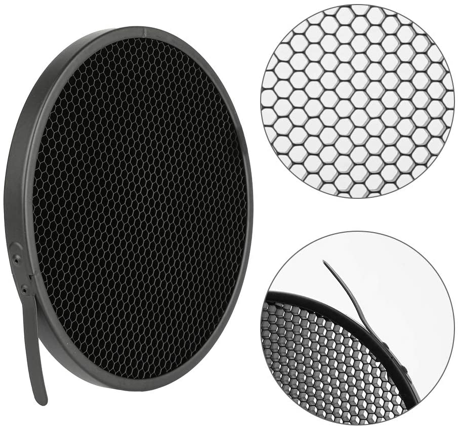 Standard Reflector Photography Diffuser,10/30/50 Degree Honecomb Lamp Shade Grid for 7inch/18cm Bowens Mount Studio Light Strobe