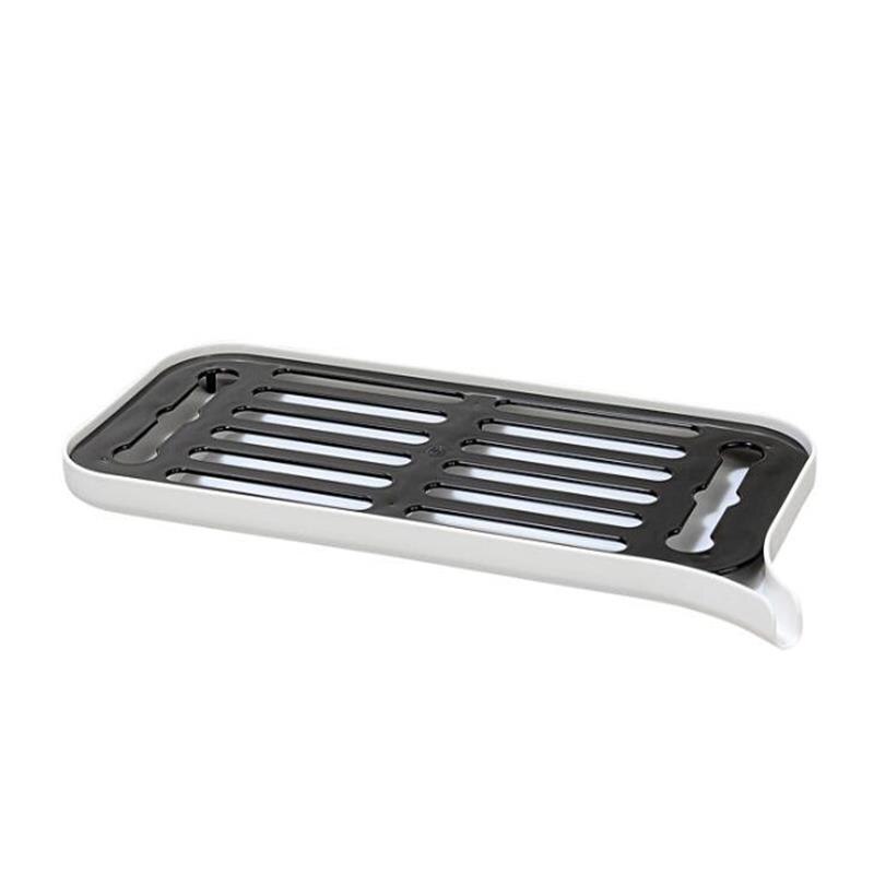 Plastic Dish Drainer Dryer Tray Large Sink Drying Rack Worktop Drain Rack Kitchen Water Filter Tray: White