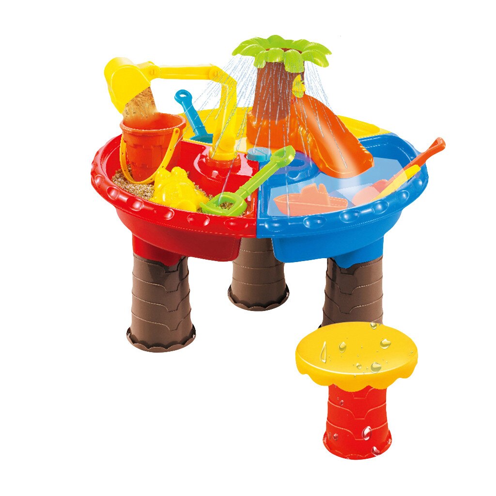 Sommer 1 sæt børn strandbord sand leg legetøj sæt baby vand sand opmudringsværktøj farve tilfældigt strandbord leg sand pool sæt: B