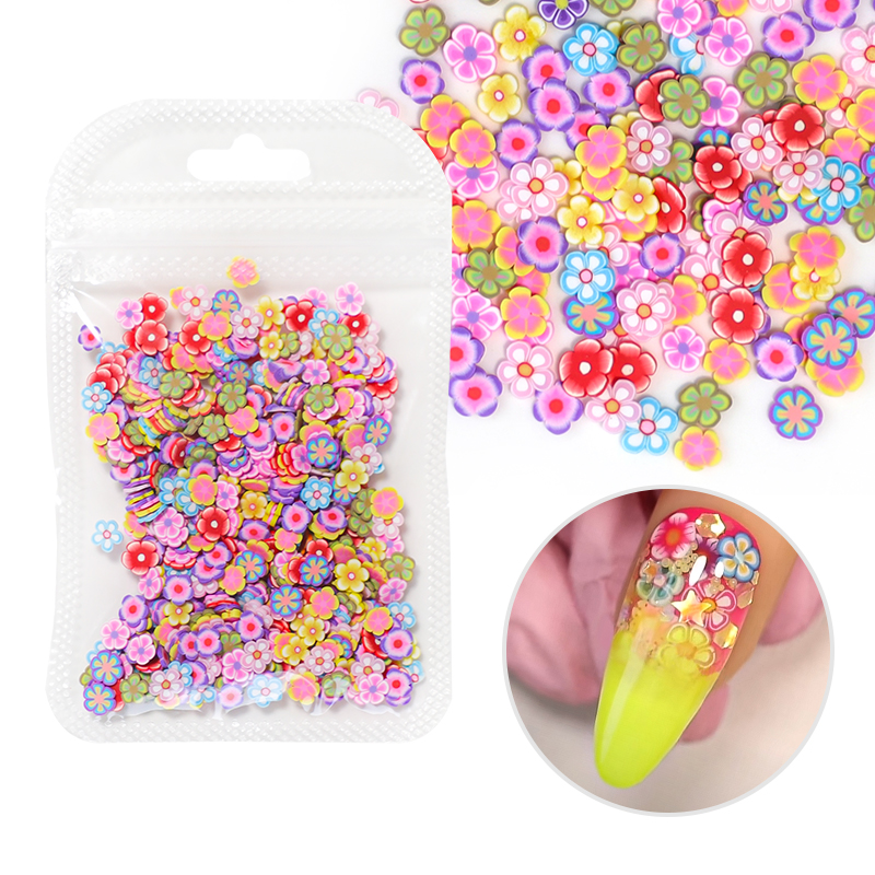 10 g/zak Fruit Plakjes Nail Art Decoraties Kerst Kerstman Bloemen 3D Polymeer Pailletten Klei Stickers DIY Nagels Accessoires