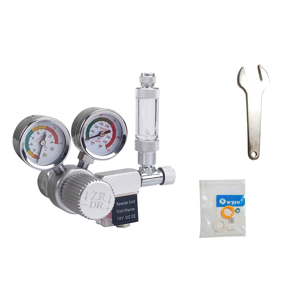 Aquarium CO2 Regulator with Check Valve Bubble Counter Magnetic Solenoid Valve Aquarium CO2 Pressure-reducing Valve